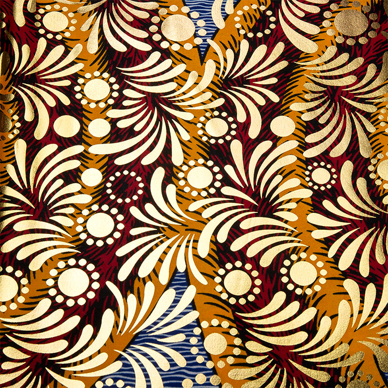 Tissu Bazin doré imprimé TMIE-06-6