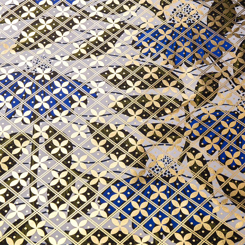 Tissu Bazin doré imprimé TMIE-06-6