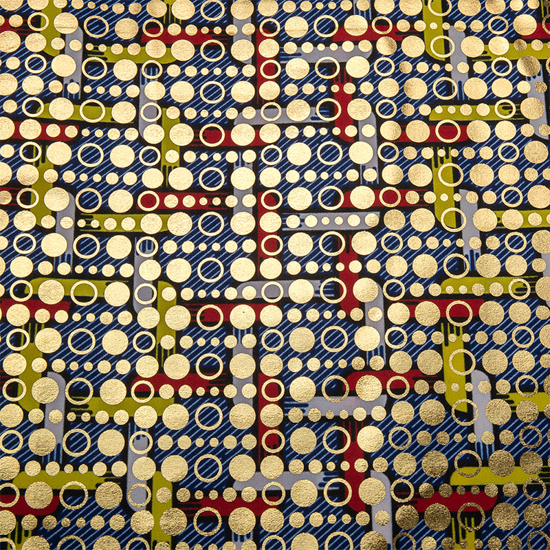 Tissu Bazin doré imprimé TMIE-06-6