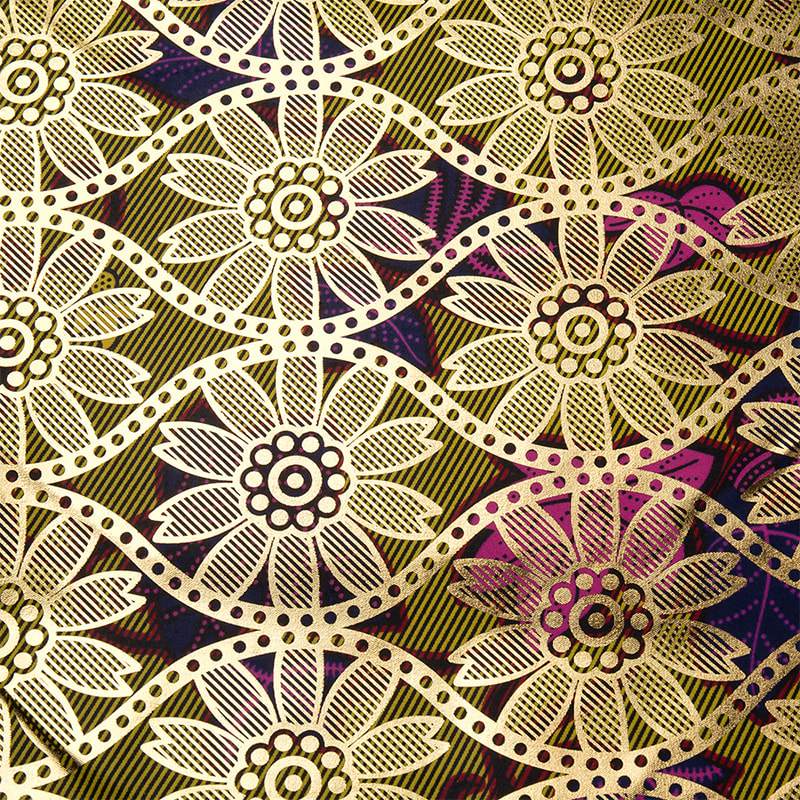 Tissu Bazin doré imprimé TMIE-06-6