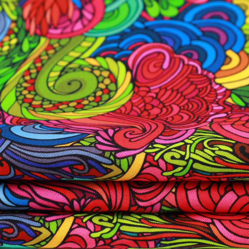 Tissu en popeline sergé imprimé polyester TMIE-08-3-2 115GSM