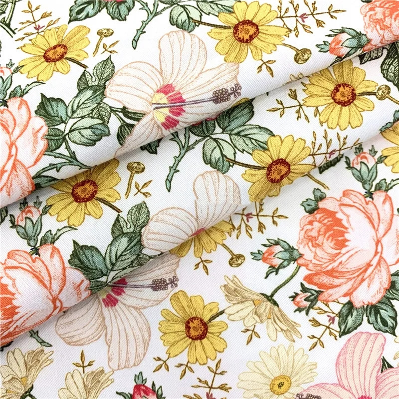 Tissu en popeline de polyester sergé imprimé personnalisé TMIE-08-3-3 120GSM